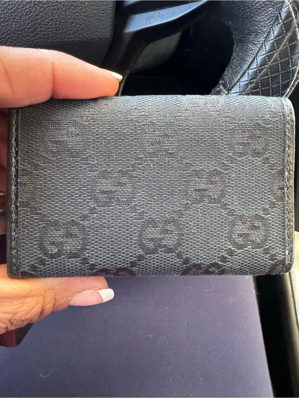 Gucci Black Canvas Monogram Key Wallet - Picture 6 of 15